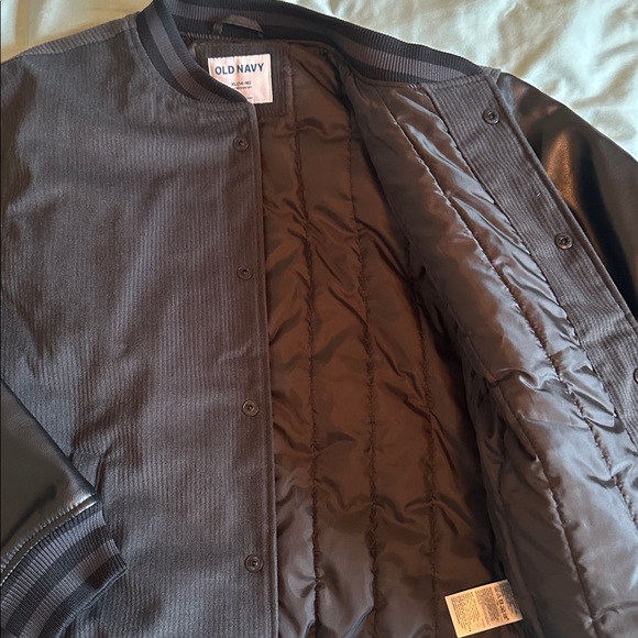 Old Navy Boys Dark Gray/Black Bomber Jacket - Picture 3 of 4